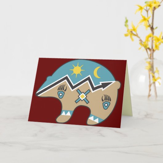 Ontwerp van tribaal Beer Kaart (Gele Bloem)