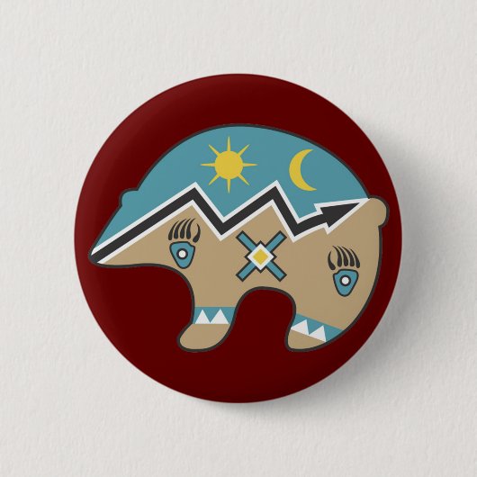 Ontwerp van tribaal Beer Ronde Button 5,7 Cm (Voorkant)