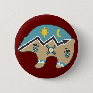 Ontwerp van tribaal Beer Ronde Button 5,7 Cm