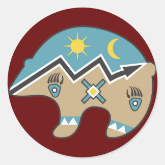 Ontwerp van tribaal Beer Ronde Sticker