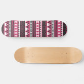 Ontwerp van tribaal roze en zwarte aztec skateboard (Horizontaal)