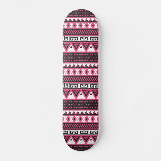 Ontwerp van tribaal roze en zwarte aztec skateboard (Voorkant)