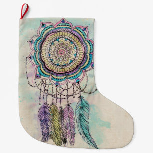 ontwerp van tribale handverf dreamcatcher mandala grote kerstsok