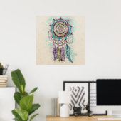 ontwerp van tribale handverf dreamcatcher mandala poster (Thuiskantoor)