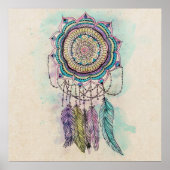 ontwerp van tribale handverf dreamcatcher mandala poster (Voorkant)