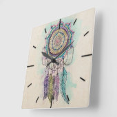 ontwerp van tribale handverf dreamcatcher mandala vierkante klok (Hoek)