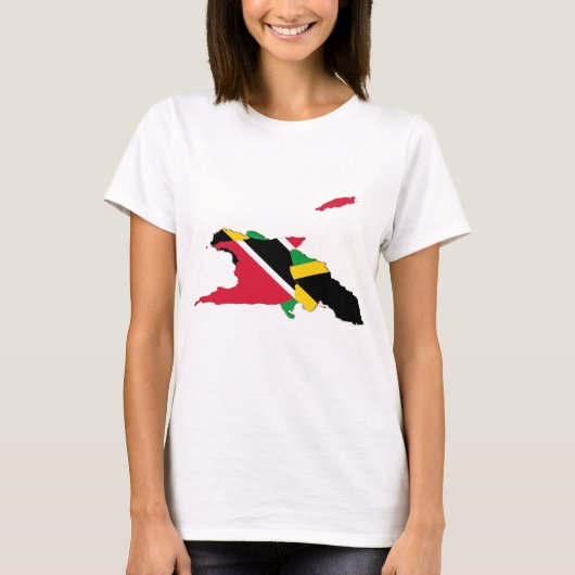 Ontwerp van Trinidad Jamaica - Kaart T-shirt (Voorkant)