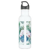 Ontwerp van tropische bladeren en orchidebloemen waterfles  (Achterkant)