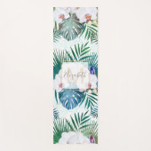 Ontwerp van tropische bladeren en orchidebloemen yogamat (Voorkant)