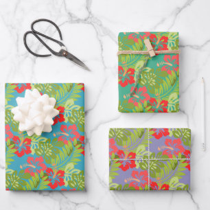 Ontwerp van Tropische bloemen Inpakpapier Vel