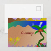 Ontwerp van tropische kunsten, groeten briefkaart (Voorkant / Achterkant)