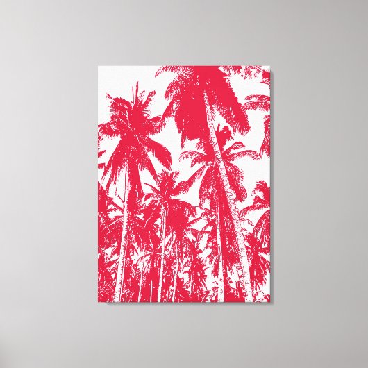 Ontwerp van tropische palmbomen canvas afdruk (Voorkant)