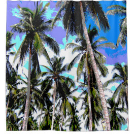 Ontwerp van tropische palmbomen douchegordijn