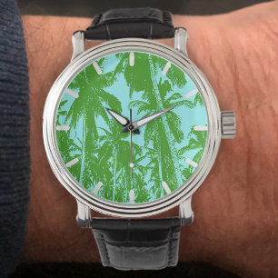 Ontwerp van tropische palmbomen horloge
