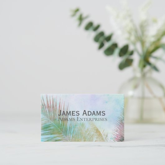 ontwerp van tropische palmschijfvormig waterverf - visitekaartje (Staand voorkant)