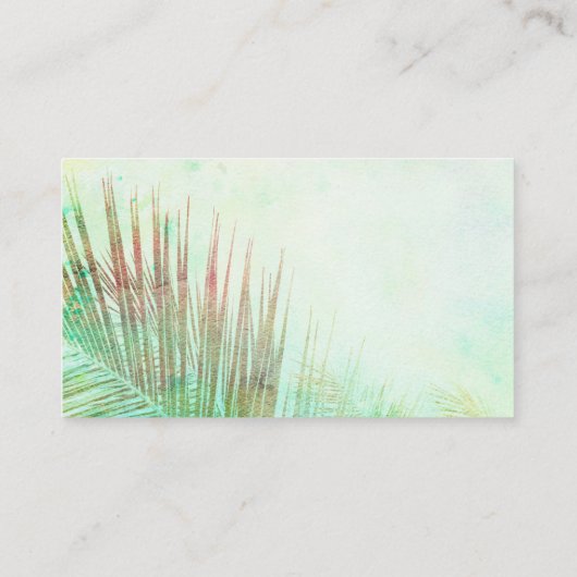 ontwerp van tropische palmschijfvormig waterverf - visitekaartje (Achterkant)