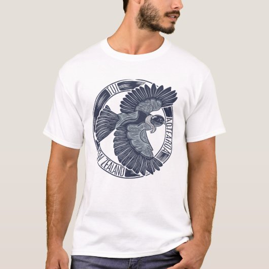 Ontwerp van Tui Woodcut-afdrukstijl T-shirt (Voorkant)