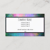 ontwerp van turkooizen en paarse artistieke waterv visitekaartje (Achterkant)