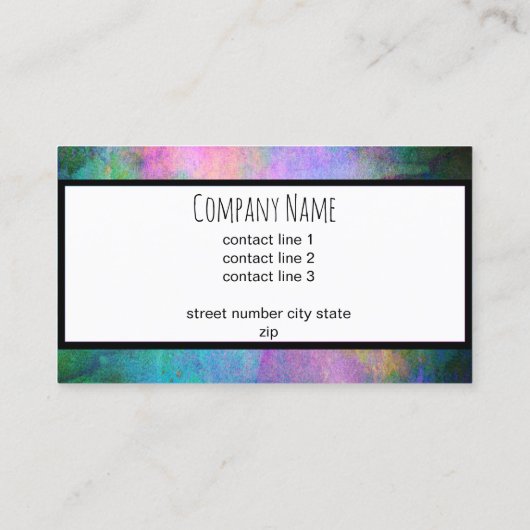 ontwerp van turkooizen en paarse artistieke waterv visitekaartje (Achterkant)