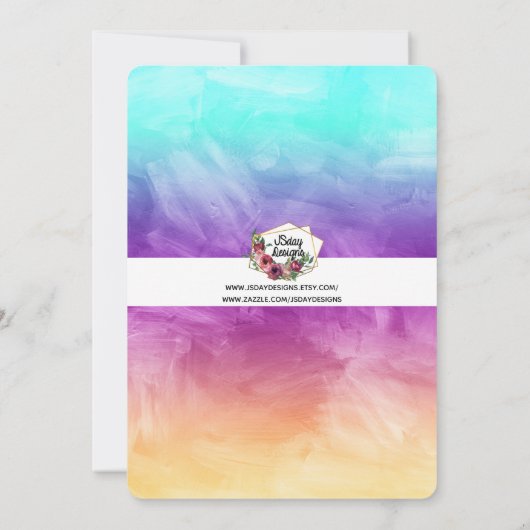 Ontwerp van Tween Girl Birthday Party over Waterve Kaart (Achterkant)