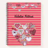 Ontwerp van valentijn met hart in hartvorm notitieboek (Voorkant)
