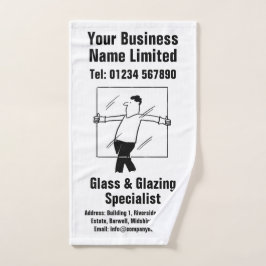 Ontwerp van vensterglas en glaswerk handdoek