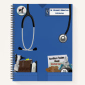 Ontwerp van veterinaire blauwe vakken notitieboek (Voorkant)
