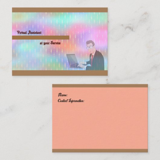 Ontwerp van Virtual Assistant-Visitekaartje Visitekaartje (Voorkant / Achterkant)