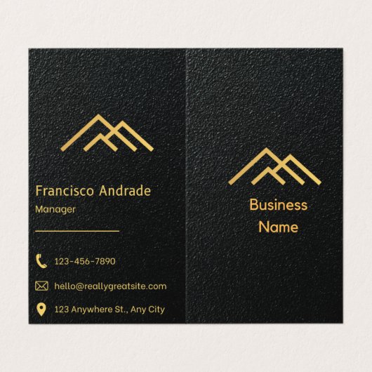 Ontwerp van visitekaartje (Buitenkant ongevouwen)