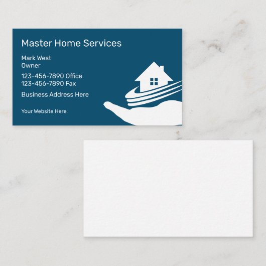 Ontwerp van Visitekaartje Home Services (Voorkant / Achterkant)