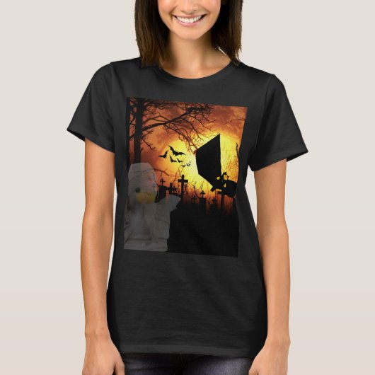 Ontwerp van vleermuizen, muonen en mumy Halloween T-shirt (Voorkant)