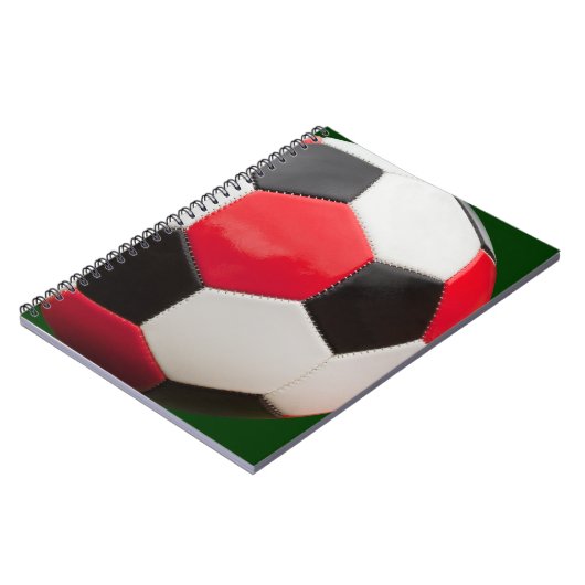Ontwerp van voetbal, rood zwart-wit, Notitieboek (Linkerzijde)