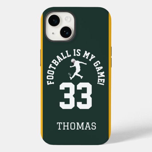 Ontwerp van voetbalshirt-nummer Case-Mate iPhone case (Achterkant)