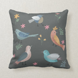 ontwerp van vogels en bloemen kussen