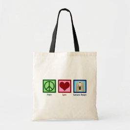 Ontwerp van vredesliefdeskostuum tote bag