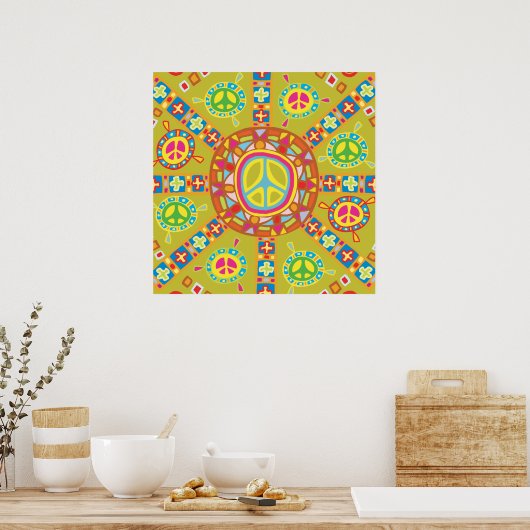 Ontwerp van vredessymbolen poster (Keuken)