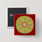 Ontwerp van vredessymbolen vierkante button 5,1 cm (Voorkant /achterkant)