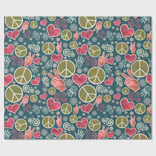 Ontwerp van vredessymbool Hipster Pacifism-teken Cadeaupapier (Vlak)