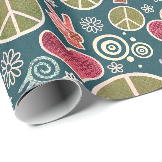 Ontwerp van vredessymbool Hipster Pacifism-teken Cadeaupapier (Rol Hoek)