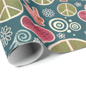 Ontwerp van vredessymbool Hipster Pacifism-teken Cadeaupapier (Rol Hoek)