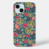 Ontwerp van vredessymbool Hipster Pacifism-teken Case-Mate iPhone Case (Achterkant)