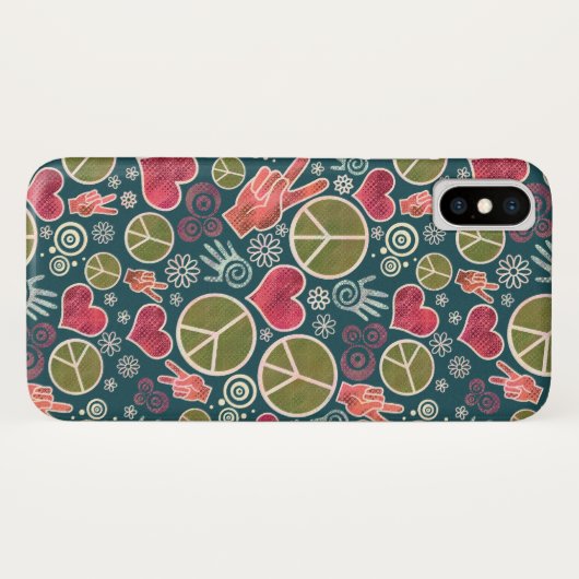 Ontwerp van vredessymbool Hipster Pacifism-teken Case-Mate iPhone Case (Achterkant (horizontaal))