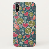 Ontwerp van vredessymbool Hipster Pacifism-teken Case-Mate iPhone Case (Achterkant)