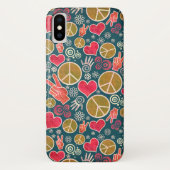 Ontwerp van vredessymbool Hipster Pacifism-teken Case-Mate iPhone Case (Achterkant)