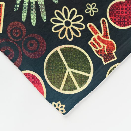 Ontwerp van vredessymbool Hipster Pacifism-teken Fleece Deken (Hoek)
