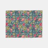 Ontwerp van vredessymbool Hipster Pacifism-teken Fleece Deken (Voorkant (Horizontaal))
