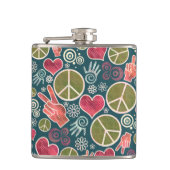 Ontwerp van vredessymbool Hipster Pacifism-teken Heupfles (Voorkant)