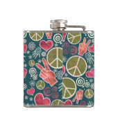 Ontwerp van vredessymbool Hipster Pacifism-teken Heupfles (Achterkant)