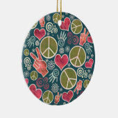Ontwerp van vredessymbool Hipster Pacifism-teken Keramisch Ornament (Rechts)