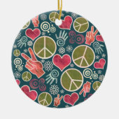 Ontwerp van vredessymbool Hipster Pacifism-teken Keramisch Ornament (Voorkant)